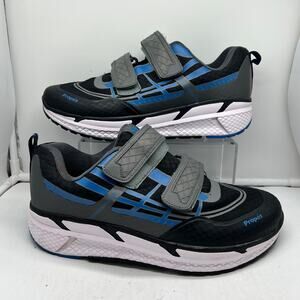 Propet Ultra Strap Walking Shoes Mens 12 D Ortholite Black Blue Sneakers